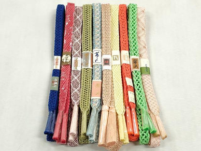 平和屋着物＊夏物　和装小物　上質な帯締め10本セット　レース織　ラメ糸　逸品　未使用　CABJ3949qe