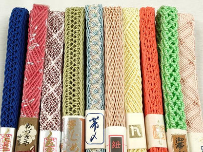 平和屋着物＊夏物　和装小物　上質な帯締め10本セット　レース織　ラメ糸　逸品　未使用　CABJ3949qe