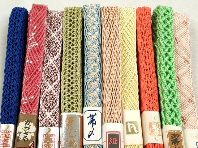 平和屋着物＊夏物　和装小物　上質な帯締め10本セット　レース織　ラメ糸　逸品　未使用　CABJ3949qe