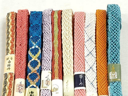 平和屋着物＊夏物　和装小物　上質な帯締め10本セット　レース織　金糸　逸品　未使用　CABJ3950qe