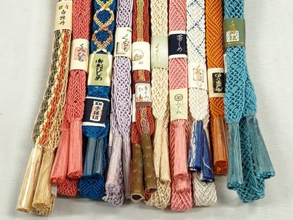 平和屋着物＊夏物　和装小物　上質な帯締め10本セット　レース織　金糸　逸品　未使用　CABJ3950qe