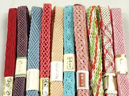 平和屋着物＊夏物　和装小物　上質な帯締め10本セット　レース織　銀糸　逸品　未使用　CABJ3952qe