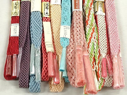 平和屋着物＊夏物　和装小物　上質な帯締め10本セット　レース織　銀糸　逸品　未使用　CABJ3952qe