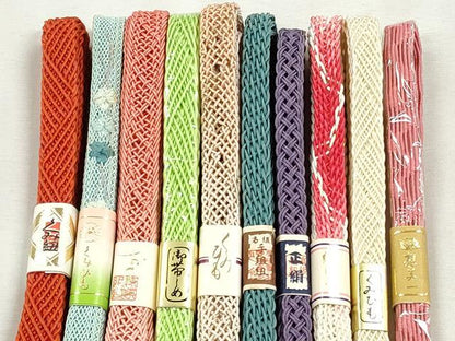 平和屋着物＊夏物　和装小物　上質な帯締め10本セット　レース織　金糸　逸品　未使用　CABJ3953qe