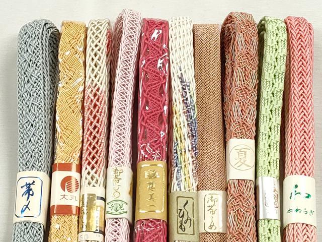平和屋着物＊夏物　和装小物　上質な帯締め10本セット　レース織　金糸　大丸扱い　逸品　未使用　CABJ3956qe
