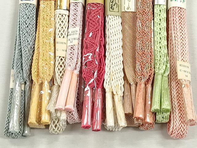平和屋着物＊夏物　和装小物　上質な帯締め10本セット　レース織　金糸　大丸扱い　逸品　未使用　CABJ3956qe