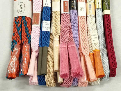 平和屋着物＊夏物　和装小物　上質な帯締め10本セット　レース織　銀糸　さが美扱い　逸品　未使用　CABJ3957qe