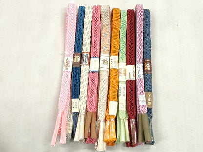 平和屋着物＊夏物　和装小物　上質な帯締め10本セット　レース織　草木染　金糸　東急百貨店扱い　逸品　未使用　CABJ3958qe
