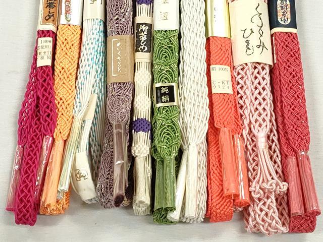 平和屋着物＊夏物　和装小物　上質な帯締め10本セット　レース織　金糸　逸品　未使用　CABJ3961qe