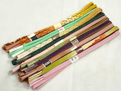 平和屋着物●和装小物　帯締め10本セット　高麗組　冠組　平源氏組　金糸　逸品　未使用　CABJ3962qe