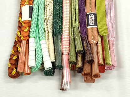 平和屋着物●和装小物　帯締め10本セット　高麗組　冠組　平源氏組　金糸　逸品　未使用　CABJ3962qe