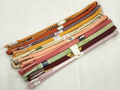 平和屋着物●和装小物　帯締め10本セット　高麗組　笹浪組　大和組　鴨川組　御岳組　金糸　逸品　未使用　CABJ3964qe