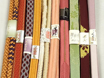 平和屋着物●和装小物　帯締め10本セット　高麗組　笹浪組　大和組　鴨川組　御岳組　金糸　逸品　未使用　CABJ3964qe
