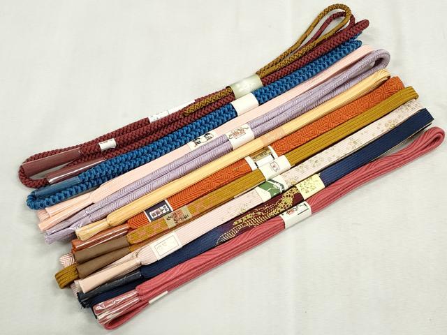 平和屋着物●和装小物　帯締め10本セット　高麗組　唐組　大和組　奈良組　金糸　逸品　未使用　CABJ3965qe