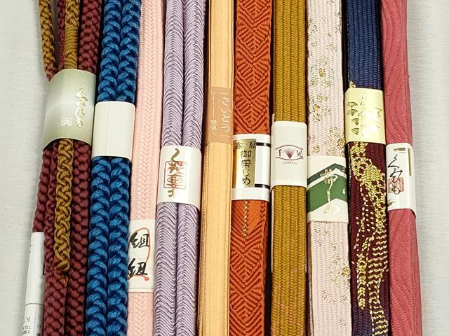 平和屋着物●和装小物　帯締め10本セット　高麗組　唐組　大和組　奈良組　金糸　逸品　未使用　CABJ3965qe