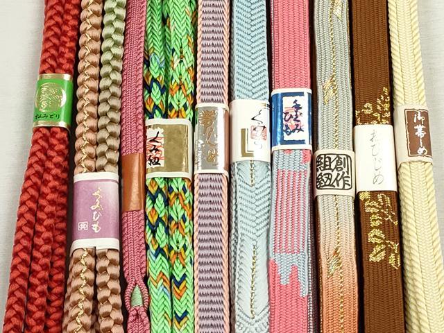 平和屋着物●和装小物　帯締め10本セット　高麗組　笹浪組　平源氏組　金糸　逸品　未使用　CABJ3968qe