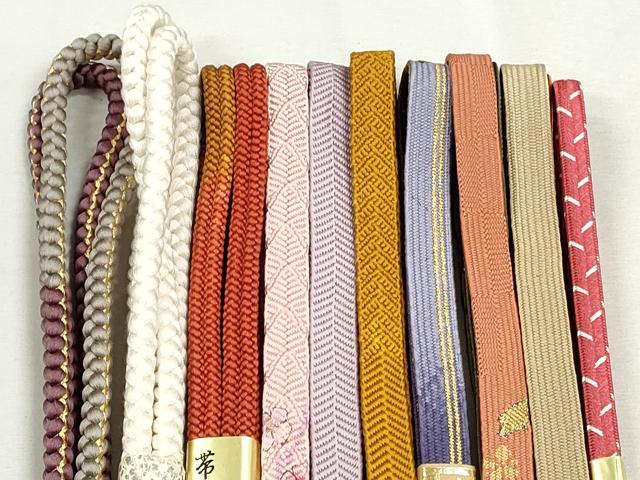 平和屋着物●和装小物　帯締め10本セット　高麗組　笹浪組　唐組　大和組　金糸　逸品　未使用　CABJ3969qe