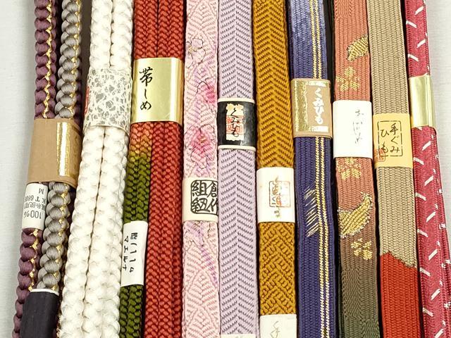 平和屋着物●和装小物　帯締め10本セット　高麗組　笹浪組　唐組　大和組　金糸　逸品　未使用　CABJ3969qe