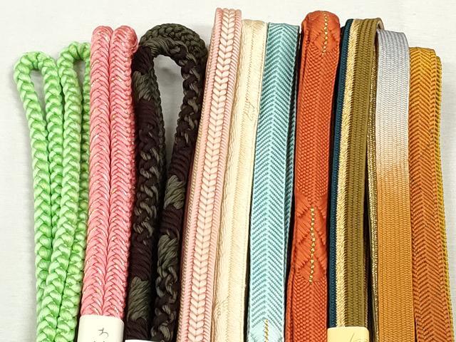 平和屋着物●和装小物　帯締め10本セット　高麗組　笹浪組　大和組　鴨川組　新源氏組　金糸　逸品　未使用　CABJ3970qe