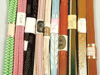 平和屋着物●和装小物　帯締め10本セット　高麗組　笹浪組　大和組　鴨川組　新源氏組　金糸　逸品　未使用　CABJ3970qe