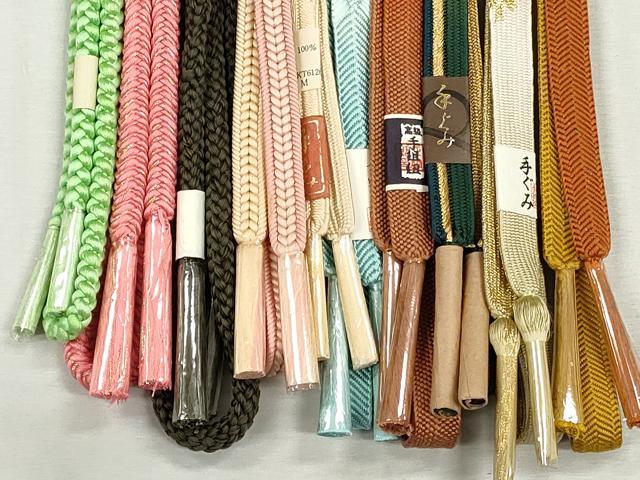 平和屋着物●和装小物　帯締め10本セット　高麗組　笹浪組　大和組　鴨川組　新源氏組　金糸　逸品　未使用　CABJ3970qe