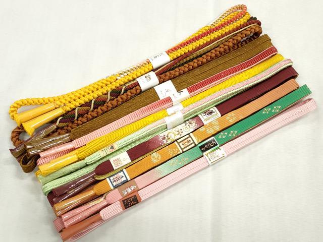 平和屋着物●和装小物　帯締め10本セット　高麗組　冠組　笹浪組　金糸　逸品　未使用　CABJ3972qe