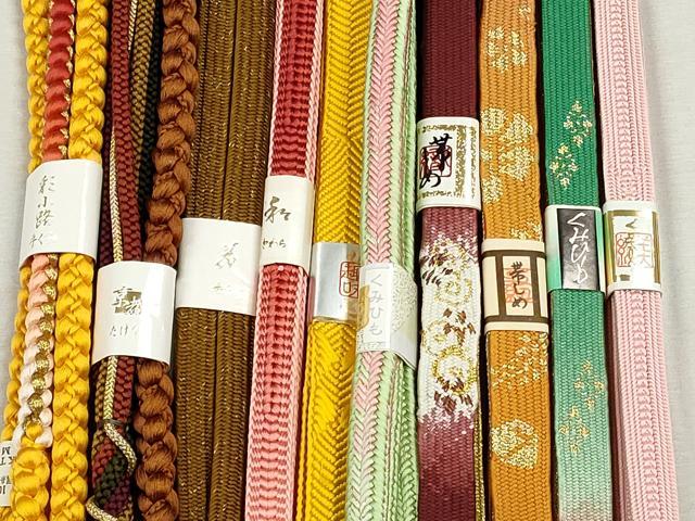 平和屋着物●和装小物　帯締め10本セット　高麗組　冠組　笹浪組　金糸　逸品　未使用　CABJ3972qe