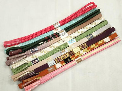 平和屋着物●和装小物　帯締め10本セット　高麗組　笹浪組　唐組　奈良組　礼装用　金糸　逸品　未使用　CABJ3973qe