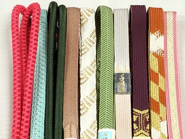 平和屋着物●和装小物　帯締め10本セット　高麗組　笹浪組　唐組　奈良組　礼装用　金糸　逸品　未使用　CABJ3973qe