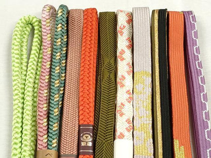 平和屋着物●和装小物　帯締め10本セット　高麗組　唐組　笹浪組　金糸　東急百貨店扱い　逸品　未使用　CABJ3974qe
