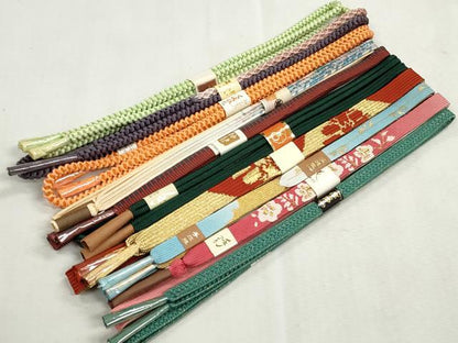 平和屋着物●和装小物　帯締め10本セット　高麗組　冠組　鎌倉組　金糸　三越扱い　逸品　未使用　CABJ3976qe
