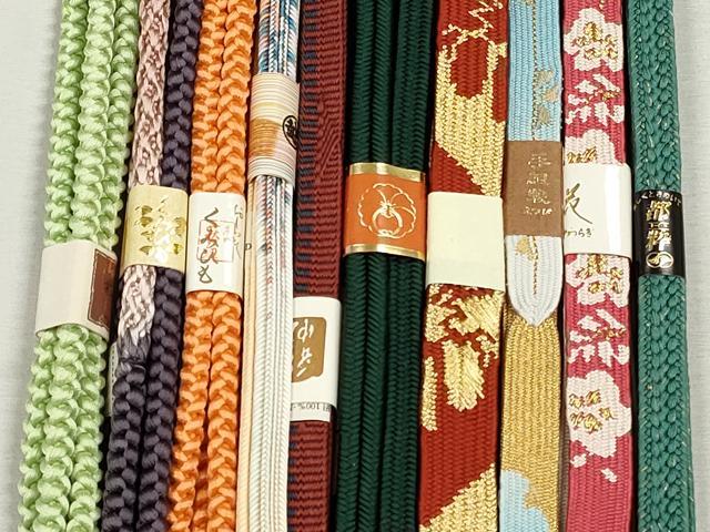 平和屋着物●和装小物　帯締め10本セット　高麗組　冠組　鎌倉組　金糸　三越扱い　逸品　未使用　CABJ3976qe