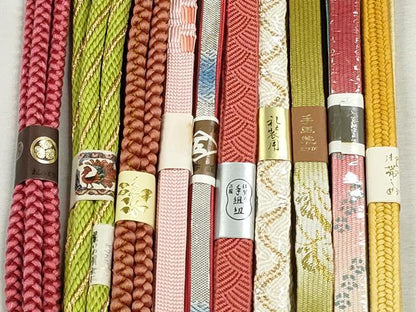 平和屋着物●和装小物　帯締め10本セット　高麗組　唐組　佐賀錦　礼装用　金糸　逸品　未使用　CABJ3977qe