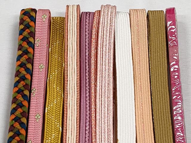 平和屋着物●和装小物　帯締め10本セット　高麗組　畝組　礼装用　金糸　さが美扱い　逸品　未使用　CABJ3978qe