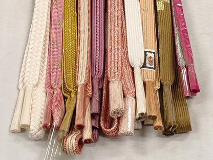 平和屋着物●和装小物　帯締め10本セット　高麗組　畝組　礼装用　金糸　さが美扱い　逸品　未使用　CABJ3978qe