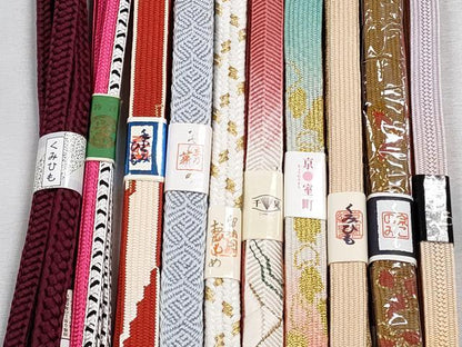 平和屋着物●和装小物　帯締め10本セット　高麗組　笹浪組　唐組　礼装用　金糸　逸品　未使用　CABJ3980qe