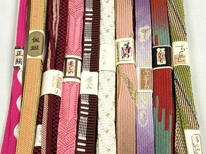平和屋着物●和装小物　帯締め10本セット　高麗組　唐組　平源氏組　礼装用　金糸　逸品　未使用　CABJ3982qe