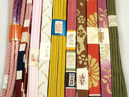 平和屋着物●和装小物　帯締め10本セット　高麗組　笹浪組　御岳組　鴨川組　礼装用　金糸　逸品　未使用　CABJ3984qe
