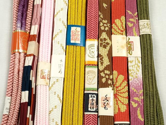 平和屋着物●和装小物　帯締め10本セット　高麗組　笹浪組　御岳組　鴨川組　礼装用　金糸　逸品　未使用　CABJ3984qe