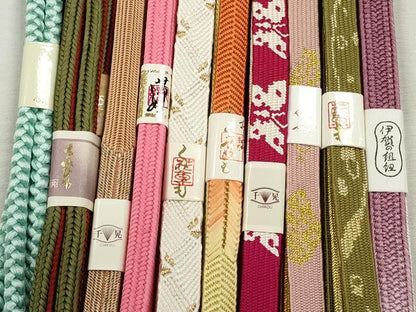 平和屋着物●和装小物　帯締め10本セット　高麗組　笹浪組　唐組　礼装用　金糸　逸品　未使用　CABJ3985qe