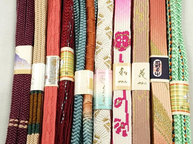 平和屋着物●和装小物　帯締め10本セット　高麗組　唐組　鴨川組　礼装用　金糸　逸品　未使用　CABJ3986qe