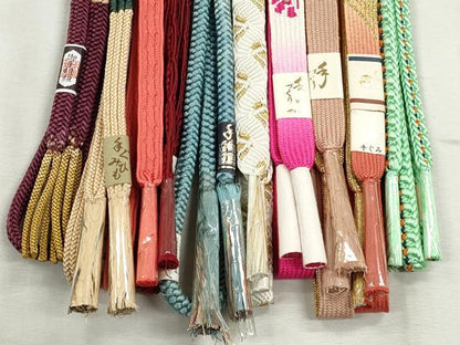 平和屋着物●和装小物　帯締め10本セット　高麗組　唐組　鴨川組　礼装用　金糸　逸品　未使用　CABJ3986qe