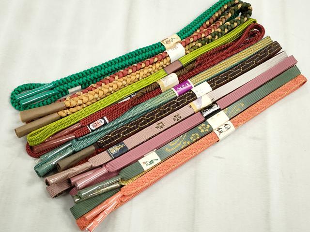 平和屋着物●和装小物　帯締め10本セット　高麗組　笹浪組　鴨川組　金糸　さが美扱い　逸品　未使用　CABJ3991qe
