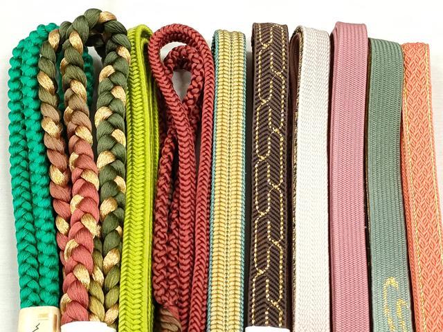 平和屋着物●和装小物　帯締め10本セット　高麗組　笹浪組　鴨川組　金糸　さが美扱い　逸品　未使用　CABJ3991qe