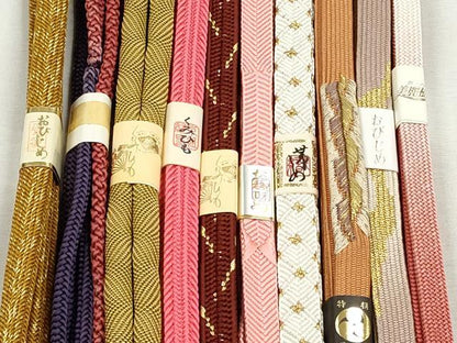 平和屋着物●和装小物　帯締め10本セット　高麗組　唐組　笹浪組　礼装用　金糸　逸品　未使用　CABJ3992qe