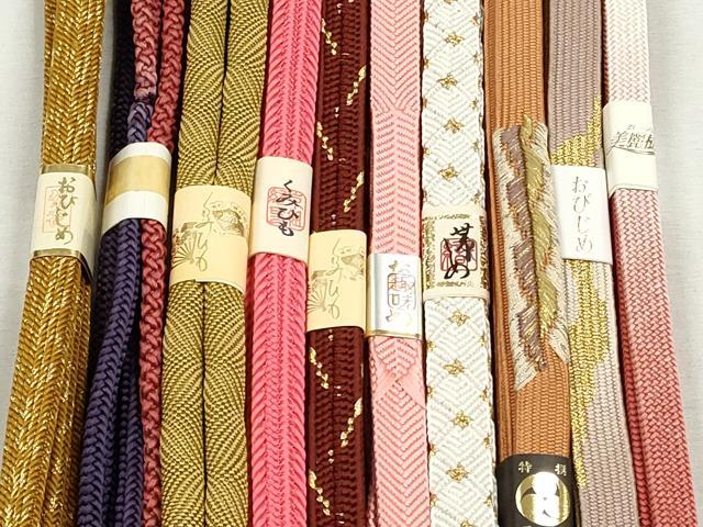 平和屋着物●和装小物　帯締め10本セット　高麗組　唐組　笹浪組　礼装用　金糸　逸品　未使用　CABJ3992qe