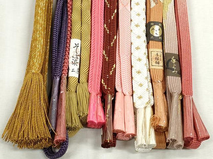 平和屋着物●和装小物　帯締め10本セット　高麗組　唐組　笹浪組　礼装用　金糸　逸品　未使用　CABJ3992qe