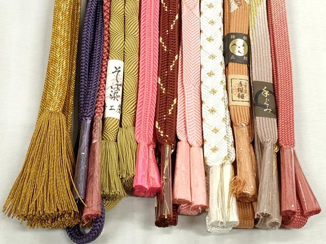 平和屋着物●和装小物　帯締め10本セット　高麗組　唐組　笹浪組　礼装用　金糸　逸品　未使用　CABJ3992qe