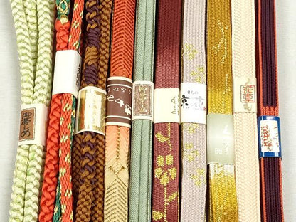平和屋着物●和装小物　帯締め10本セット　高麗組　笹浪組　大和組　鴨川組　金糸　逸品　未使用　CABJ3993qe