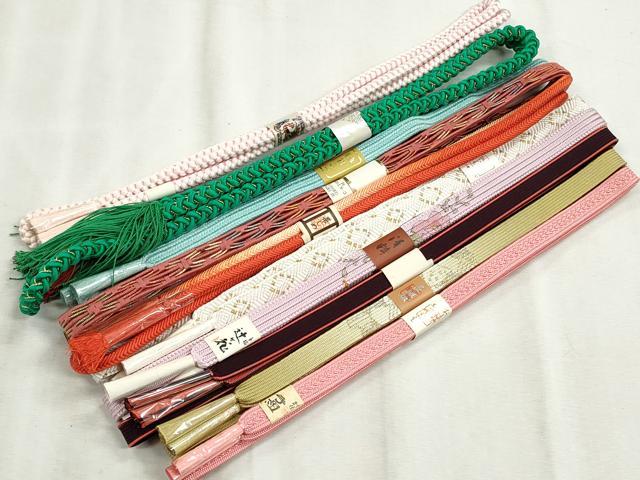 平和屋着物●和装小物　帯締め10本セット　高麗組　唐組　奈良組　礼装用　金糸　逸品　未使用　CABJ3994qe